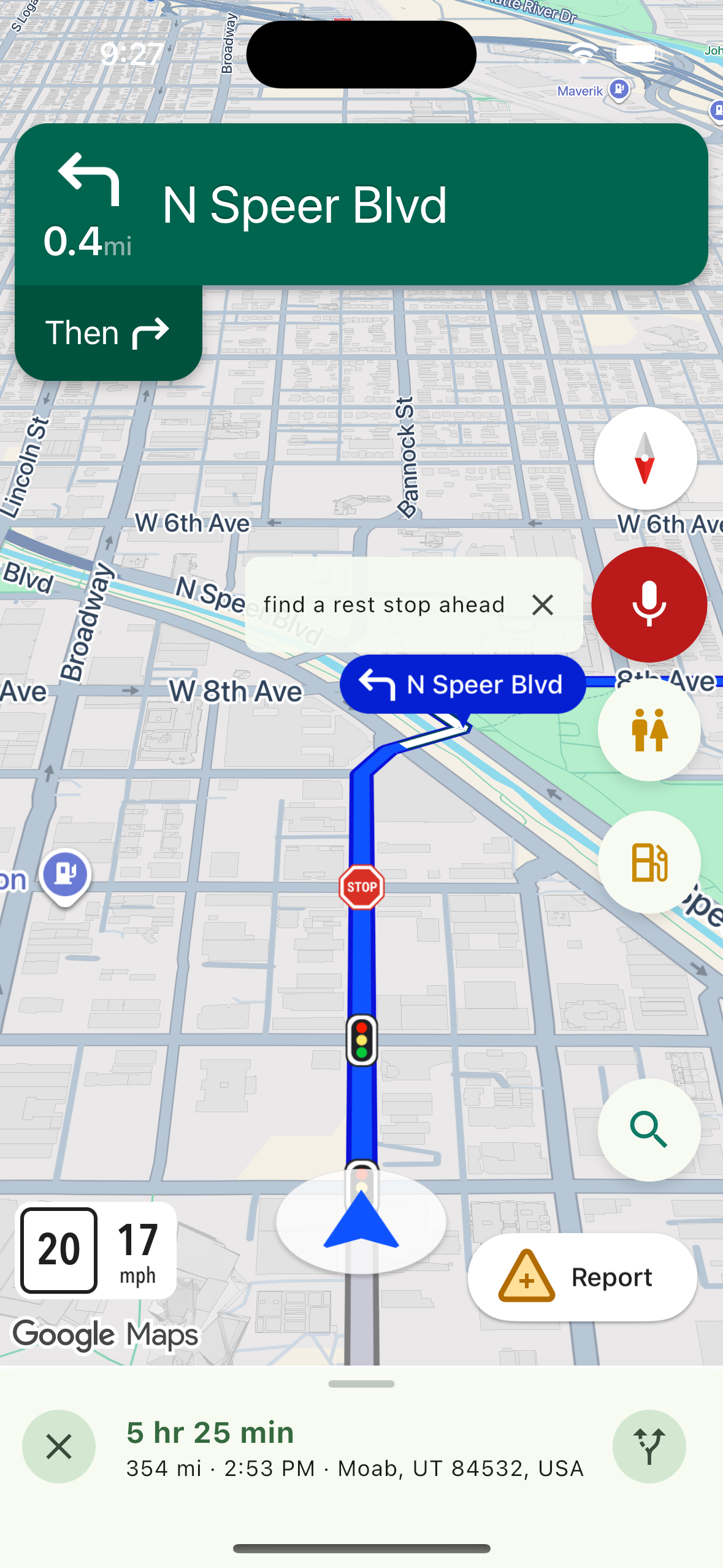 Drive screen listening state with a transcript bubble (phone)