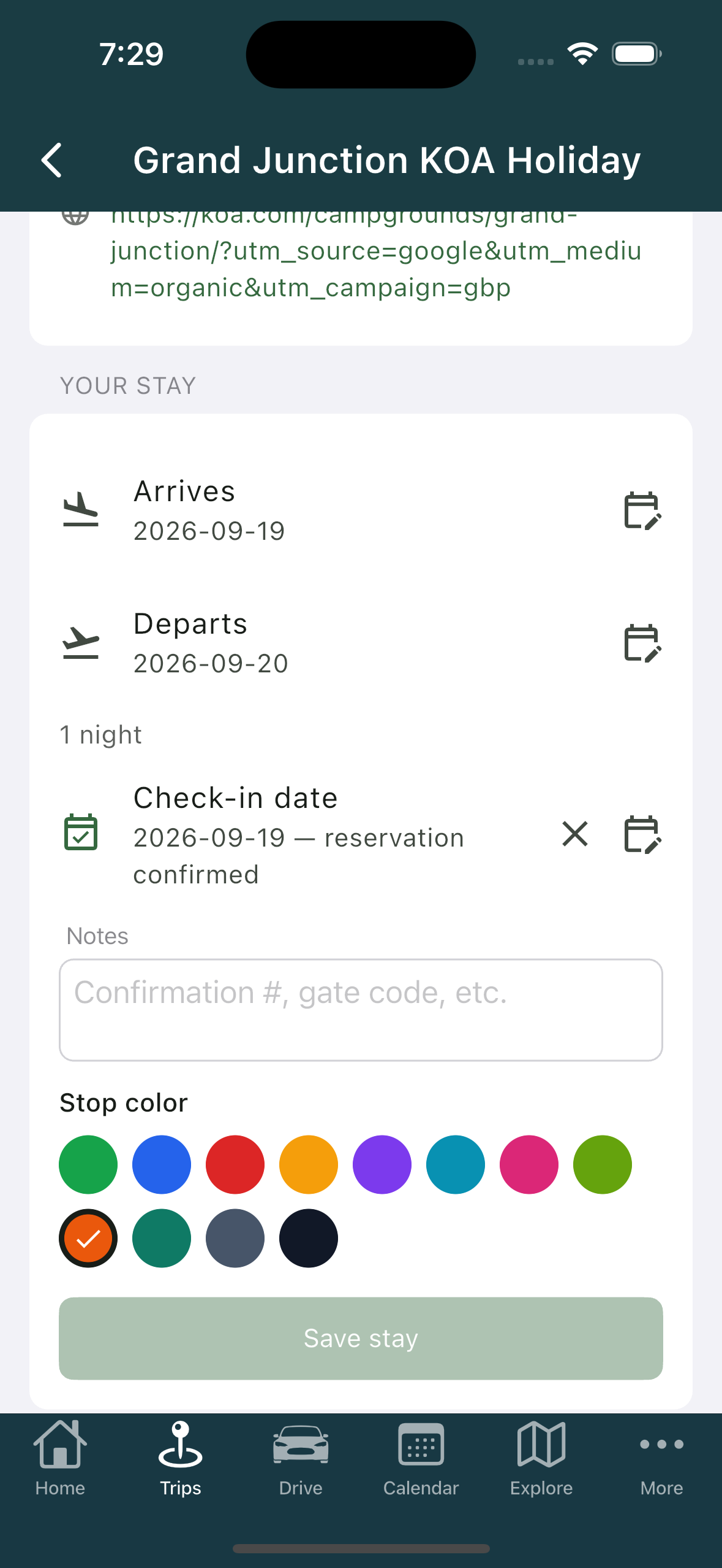 Stay editor for a stop (iPhone)